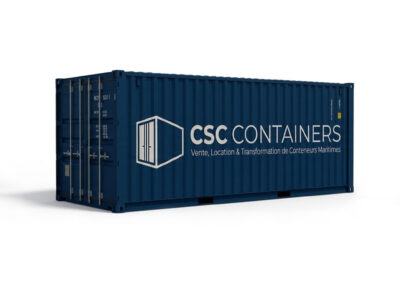 Container maritime 20 pieds High Cube dry CSC Containers bleu 37m3 hauteur 2,89m stockage chantier compact transformation