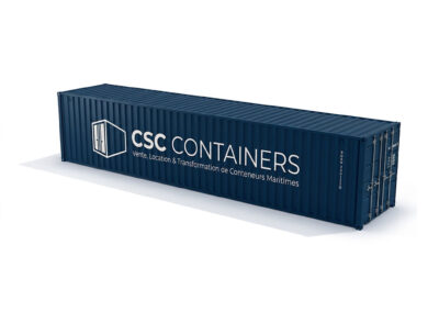 Container maritime 40 pieds dry standard CSC Containers bleu 67m3 stockage export transport maritime France Europe étanche